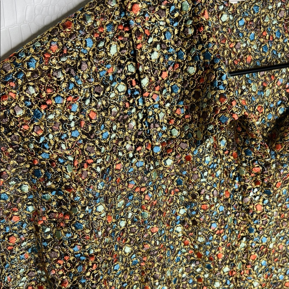 Ramy Brook Tien Magical Speckled Jacquard Embroidered Sheer Multicolor Blouse - Picture 2 of 13